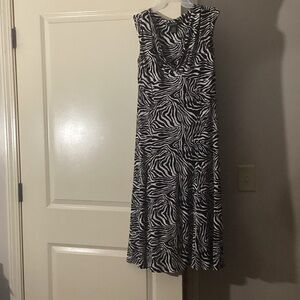 Glamour Black and White Zebra Midi Dress